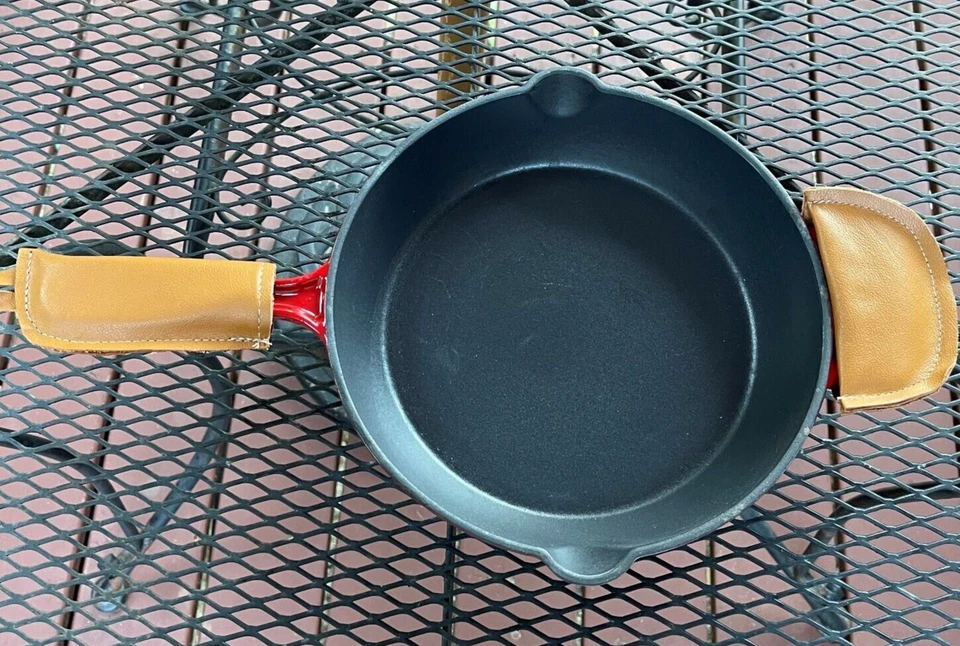 USA Handmade LEATHER Cast Iron Pot Pan Skillet Handle Sleeve Cover SET
