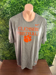 Clemson Tigers Football Short Sleeve Shirt Gray Nike Size 2XL - Picture 1 of 5