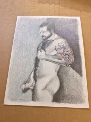 Desnudo masculino firmado "Tat Arm" - Kurt von Behrmann - Artista de renombre internacional Foto 1 de 4