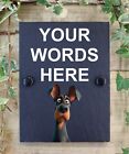 Doberman Personalised Funny  Beware Of The Dog Slate Sign Plaque Pixar Style