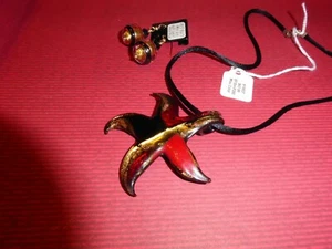 Murano Glass Starfish Pendant and Earring Set - Bild 1 von 4