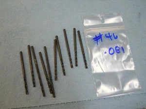 10 NEW JOBBER DRILLS #46 .081 1-3/4" OAL HSS USA *439 - Picture 1 of 1