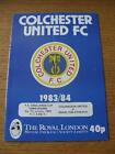 07/01/1984 Colchester United V Charlton Athletic [Fa Cup] (Folded). No Obvious F