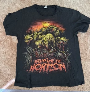 00s Vintage BMTH Bring Me The Horizon Short Sleeve T-Shirt Medium Black Cheetahs - Bild 1 von 4