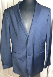 Lineage Men’s Navy Poly Blend 2 Button Blazer Sportcoat 42R - Picture 1 of 11