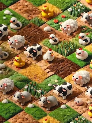 Baumwollstoff Kinderstoff Digitaldruck Bauernhof Breite 150cm - Bild 1 von 3