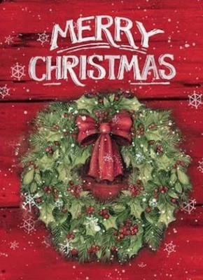 6 "May Spirit of Christmas Be With You Throughout the New Year" LANG WREATH CARD - Image 1 of 2