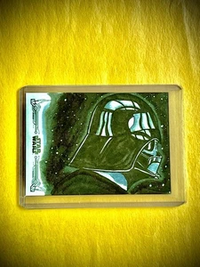 1/1 DARTH VADER Sketch 2020 Topps Star Wars Empire Strikes Back Black & White - Picture 1 of 2