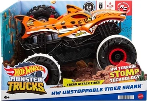 Hot Wheels RC Toy Remote Control Monster Trucks Unstoppable Tiger Shark - Picture 1 of 6