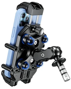 Motorcycle Fork Stem Phone Mount Holder with Vibration Dampener & High-Speed ... - Picture 1 of 9