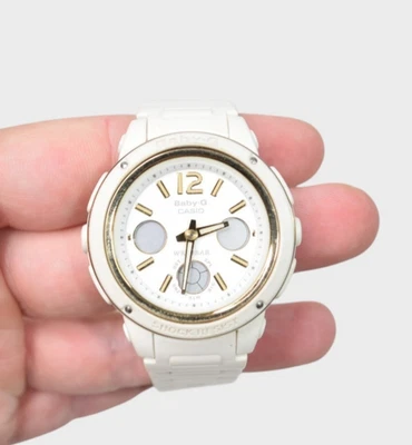 Casio Baby G Shock Watch Womens White Gold Detail Rubber Band Y2k BGA-151 - Image 1 of 4