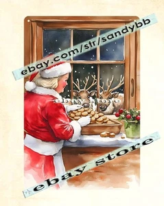 Letrero de metal para hornear Papá Noel arte para hornear vacaciones - Imagen 1 de 4