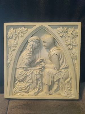 Design Toscano Knight And Princess Wall Plaque medieval  fantasy LOTR goth wicca - Image 1 of 3