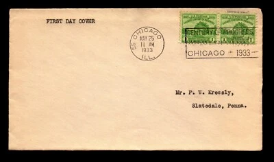 SC# 728 FDC / Pair / No Cachet - N436 - Image 1 of 2