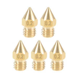 5Stk. 3D Drucker Druckdüse Druckköpfe M6 Gewinde für MK8 1,75mm Extruder 0,2mm - Bild 1 von 3
