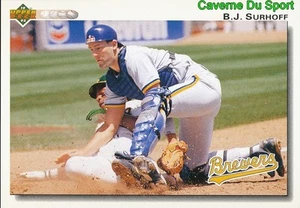 120 B.J. SURHOFF MILWAUKEE BREWERS BASEBALL CARD UPPER DECK 1992 - Bild 1 von 1