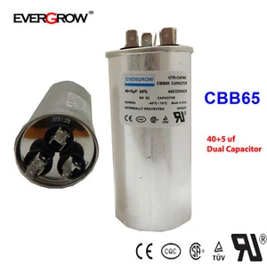 40/5 MFD uF Motor Dual Run Capacitor 370 440 AC VAC Volts HVAC 40+5 - Picture 1 of 1