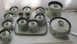 Denby-Langley Kimberly Brown Flower England Casserole Platter Salt Pepper Sugar  - Picture 1 of 37