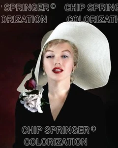 MARILYN MONROE in a Large Hat with Rose | 8x10 COLOR Photo by CHIP SPRINGER - Picture 1 of 1