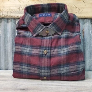 Proper Cloth Shirt Mens Med 15.5 33 Button Down Plaid Flannel Cotton Long Sleeve - Picture 1 of 3