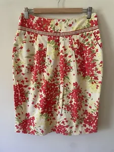 CUE - Size 8 Or S Cotton Side Pockets Floral Skirt #10 - Picture 1 of 8