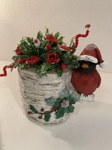 Christmas VTG Button Bouquet/Cardnel-Country Farmhouse Shabby Prim Decor - Picture 1 of 3