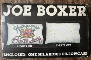 Vintage Utica Joe Boxer Glow-In-The-Dark  PILLOWCASE 30 x 20 HAPPY BIRTHDAY 1992 - Picture 1 of 7