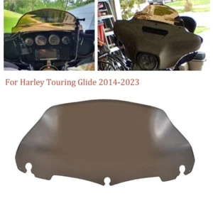 9" Smoke Wave Windshield Windscreen Fit For Harley Electra Street Glide 2014-23 - Picture 1 of 8