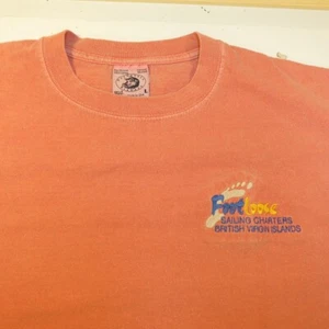 FOOT LOOSE T-SHIRT Segelcharter Segelboot BRITISH VIRGIN ISLANDS L pink  - Bild 1 von 4