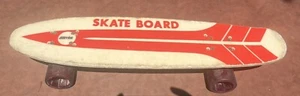 Skateboard retrò vintage Justen anni 70 in fibra di vetro - rosso e bianco - Foto 1 di 16