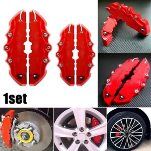 4x 3D Universal Car Disc Brake Caliper Covers Front & Rear Kit Accessories Red