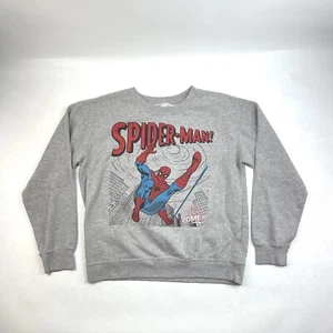 Marvel Comics Spider-Man Gray Superhero Sweatshirt Kids Size M Casual - Picture 1 of 6