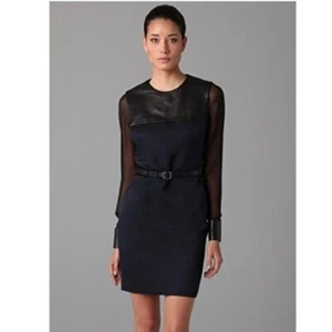 Yigal Azrouel | Yigal Azrouel Cloque Seide Wollmischung Lederkleid Größe 6 - Bild 1 von 13