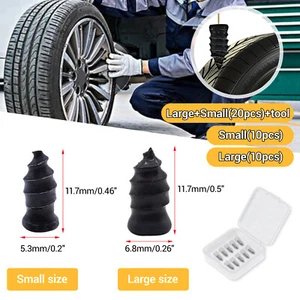 Car Tubeless Vacuum Tyre Puncture Repair Kit Screw Nails Tire Patch Plug Fix New - Picture 1 of 14