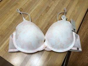 Reggiseno imbottito floreale nuovo con etichette Lucky marca taglia 36B rosa pallido - Foto 1 di 6