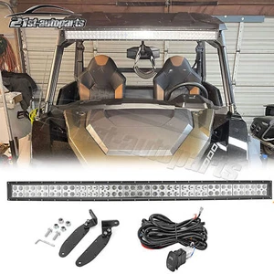 For 2016-2025 Polaris General XP 1000 42" LED Curved Light Bar+Roof Mount+Wire - Picture 1 of 8