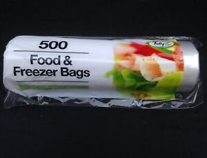  500 food  FREEZER  BAGS Roll Strong Fresh Lunch Bags Meat Fish 17 x 19cm