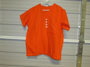 NEW! LOT OF (5) GELSCRUBS NEON ORANGE LARGE UNISEX SCRUB TOPS - Picture 1 of 4
