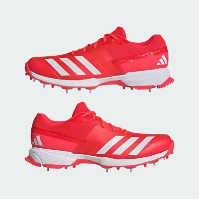 2025 Adidas 22YDS Full Spike Cricket Shoes - Red/Metallic/Red - Free P&P - Image 1 of 4