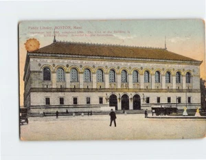 Postcard Public Library Boston Massachusetts USA - Picture 1 of 2