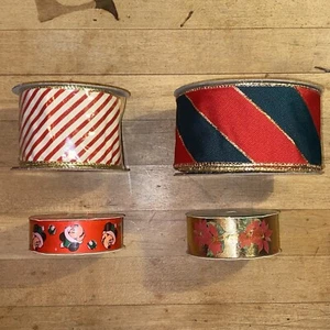 78 ft. VTG. HOLIDAY LANE Wired Ribbon Garland 2x  2.5" x 30' Mickey+ 2x  1" x 9' - Picture 1 of 18