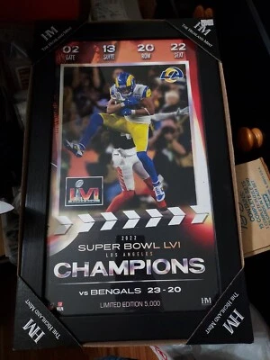 20x12 Super Bowl LVI Champions LA Rams vs. Cin. Foto enmarcada de Bengals hecha 5000! Foto 1 de 4