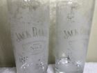 Jack Daniels No 7 Holiday Tall Glasses Etched Snowflake Winter Bar Set Of 2