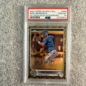 2022 Topps Chrome Gilded Whit Merrifield Gold Etch Auto Autograph #/99 PSA 10 - Picture 1 of 9
