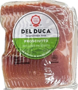 6 Unzen Del Duca Prosciutto trocken gehärteter Schinken, ohne Nitrate oder Nitrite hinzugefügt - Bild 1 von 4