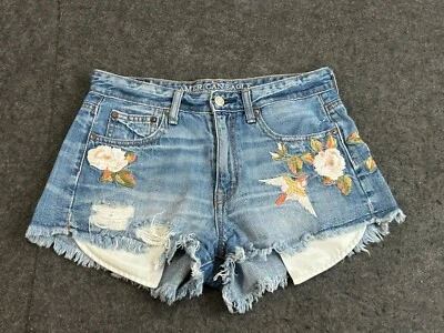 Pantalones Cortos American Eagle 4/30 Vintage Hi-Rise Festival Bordados Floral Corte Foto 1 de 4