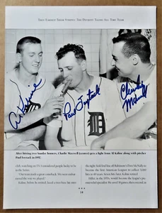 Detroit Tigers Al Kaline, Paul Foytack, & Charlie Maxwell Signed Photo 1957 JSA - Picture 1 of 4