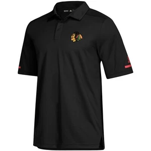 Polo Adidas Para Hombres NHL Chicago Blackhawks GameDay Negro, Mediano - Imagen 1 de 3