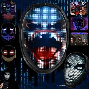 Halloween LED Masken,Leuchtmasken mit Bluetooth Programmierbar Karneval Maske - Bild 1 von 12