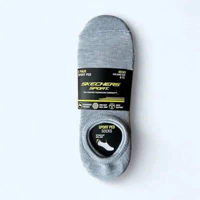 Skechers Men's Sport Ped Sock 8-pair Cushioned Footbed White Size 8-12 - Image 1 of 4